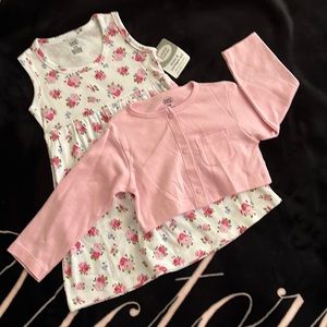 NWT Luvable Friends dress and cardigan set size 24M